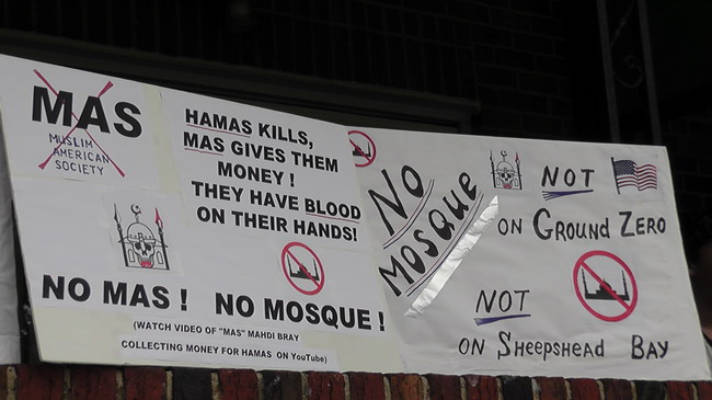 Sheepshead Bay anti-mosque placard