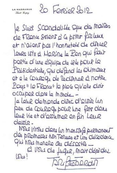 Bardot letter