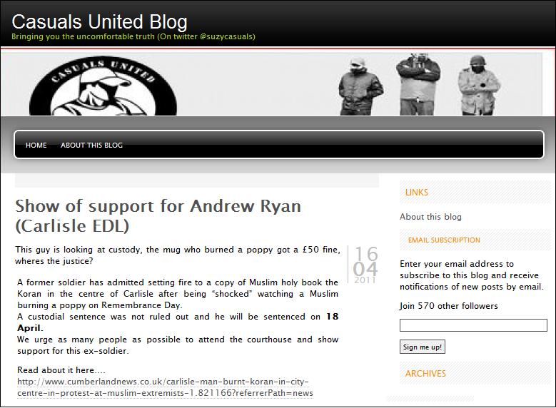Casuals United back Andrew Ryan protest