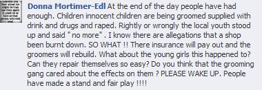 EDL Donna Mortimer Rochdale riot comment