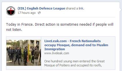 EDL Poitiers mosque occupation