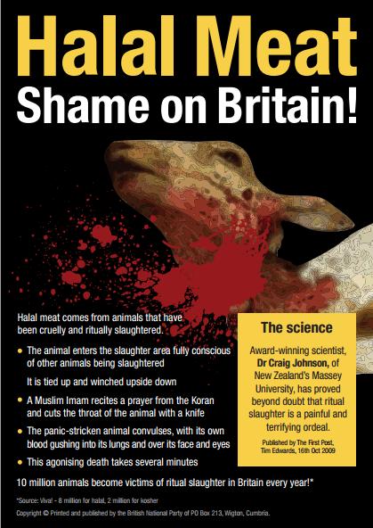 BNP Shame on Britain halal leaflet