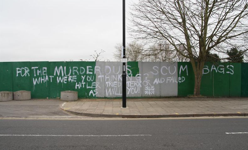 Cambridge mosque site graffiti