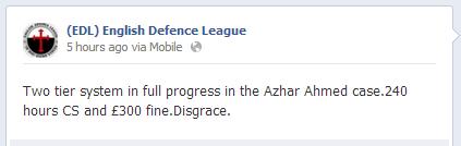EDL Azhar Ahmed comment