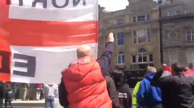 EDL Newcastle Nazi salute