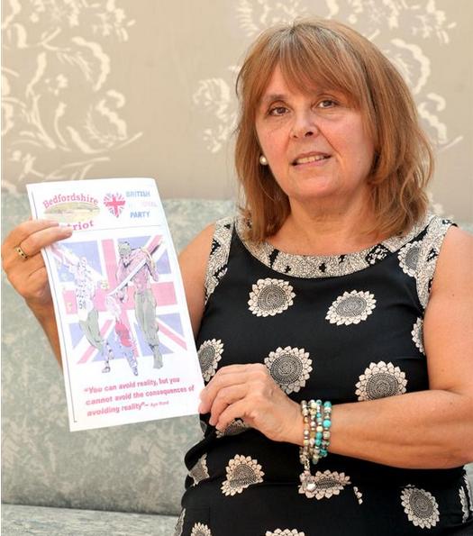 Linda Jack with BNP leaflet