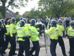 Police and EDL in Dudley