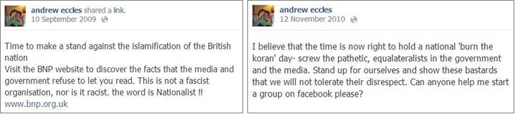 Andrew Eccles Facebook comments