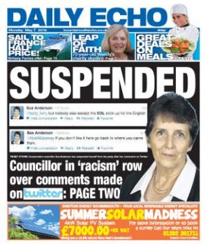 Daily Echo front page