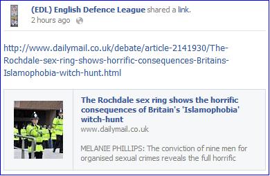 EDL Mad Mel Rochdale article link