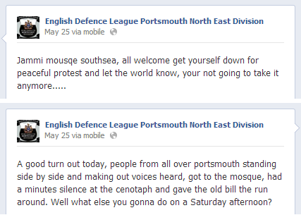 EDL Portsmouth mosque protest
