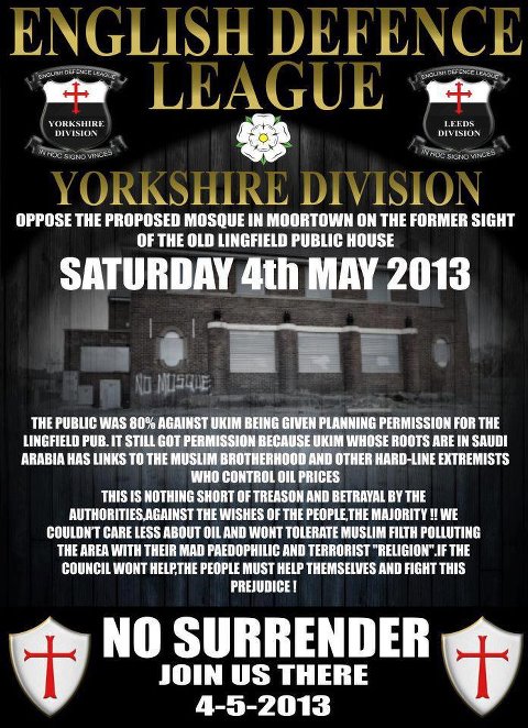 EDL Yorkshire division anti-mosque protest