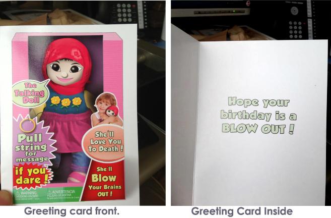 Terrorist doll card