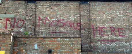 No mosque here graffiti