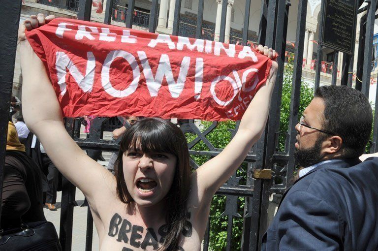Femen Free Amina protest
