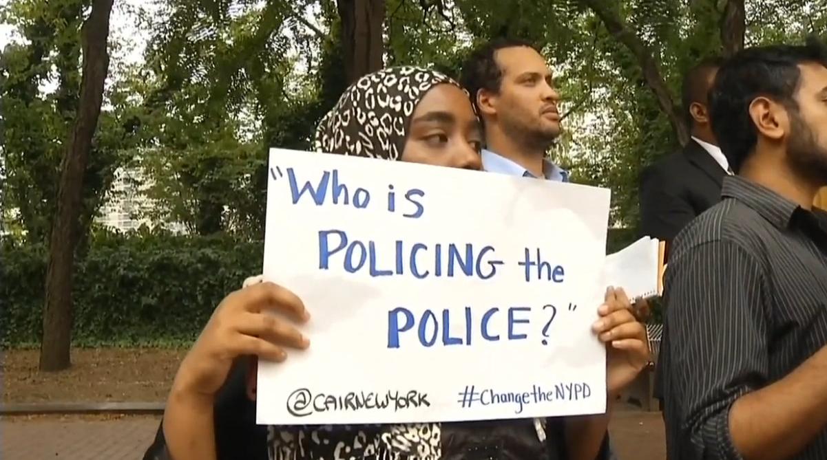 CAIR Who is policing the police sign