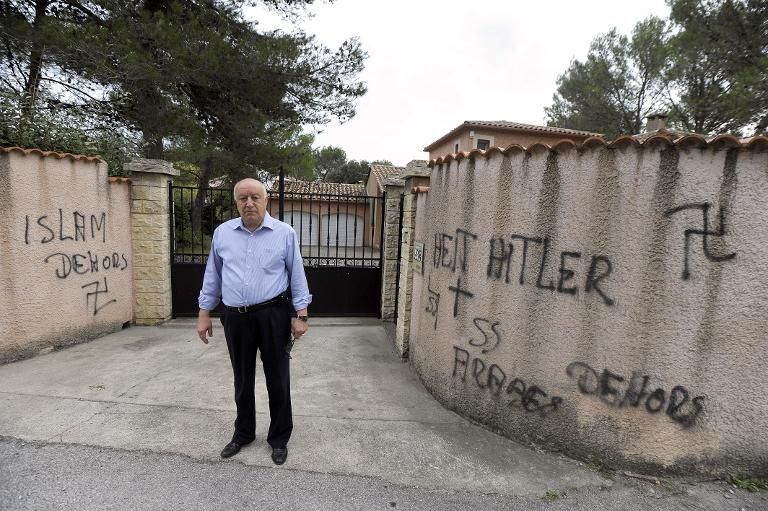Abdallah Zekri with racist and fascist graffiti