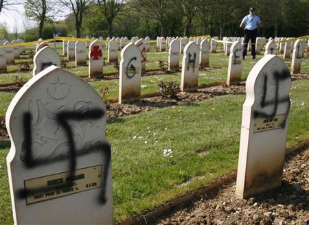 Arras cemetery desecrated (2)