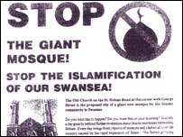 BNP anti-mosque leaflet Swansea