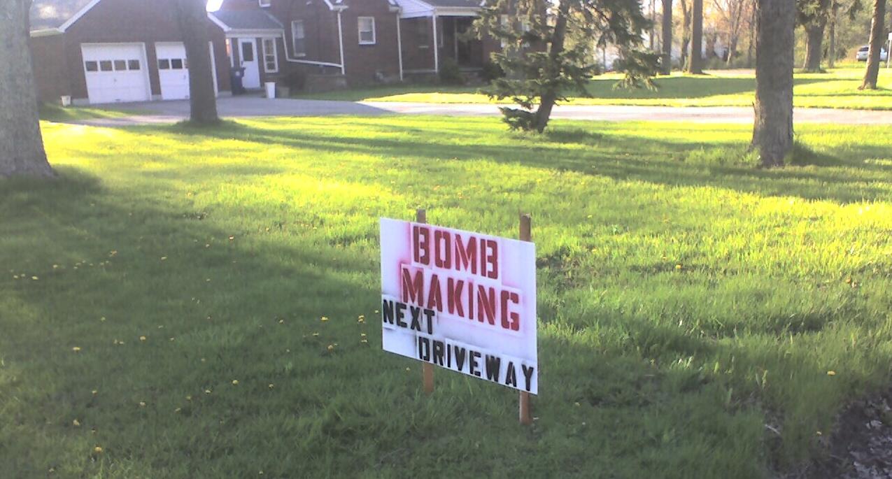 Bomb Making Next Driveway