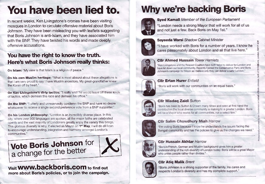 Boris Islam leaflet