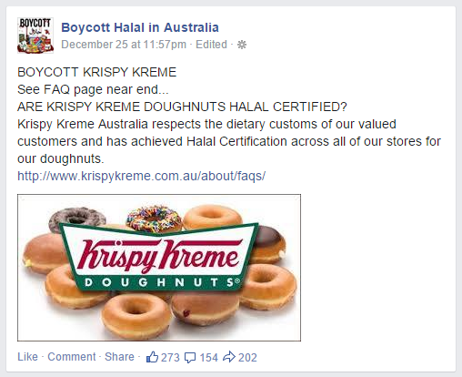 Boycott Krispy Kreme doughnuts