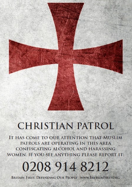 Britain First Christian patrol leaflet