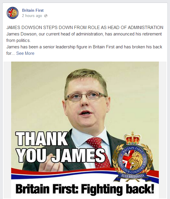 Britain First Thank You James