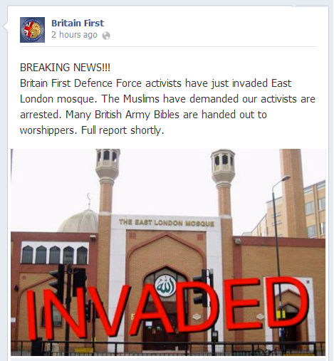 Britain First 'invades' ELM