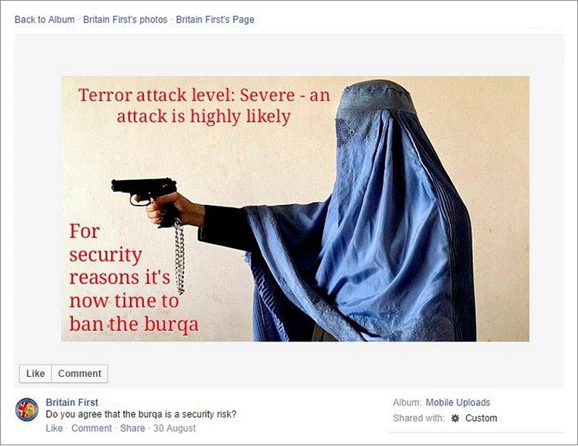 Britain First misappropriates Lana Slezic's photo