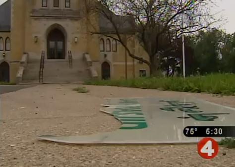 Buffalo mosque sign smashed