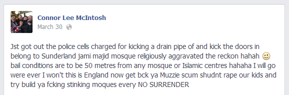 Connor McIntosh comment on mosque attack