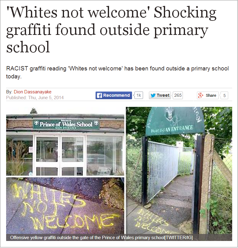 Daily Express Whites Not Welcome
