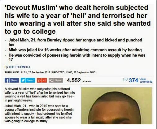 Daily Mail 'devout Muslim' headline