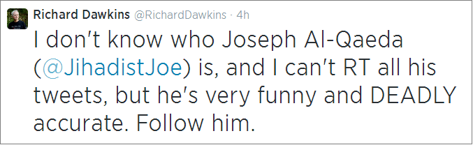 Dawkins recommends JihadistJoe
