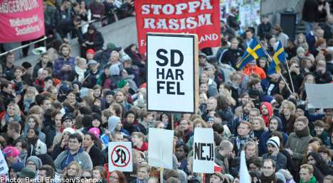Demonstration against Sweden Democrats