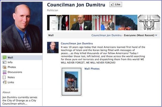 Dumitru 9-11 Facebook comment