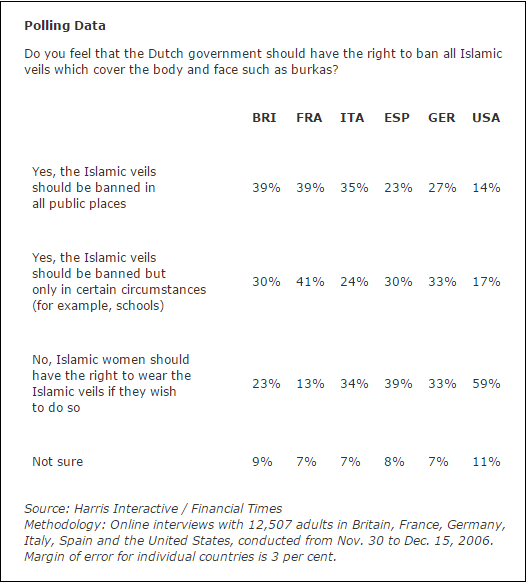 Dutch veil ban poll