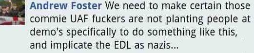 EDL Angels demo Nazi salute comment