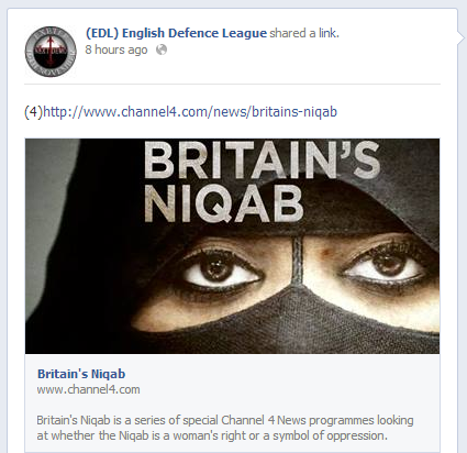 EDL Britain's Niqab