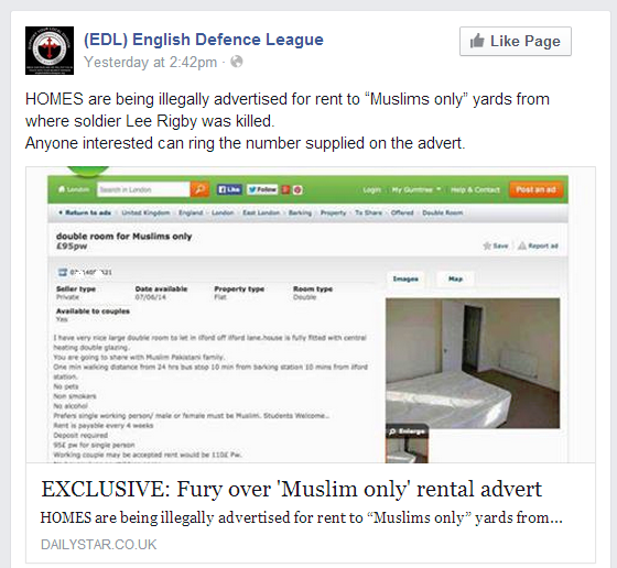 EDL Daily Star Muslim only rental report