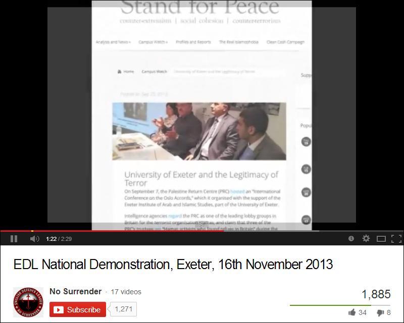 EDL Exeter demo video Stand for Peace