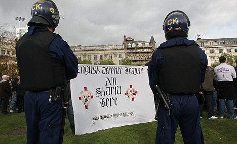 English Defence League Hold Demonstrations In Manchester