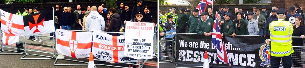 EDL and Britain First London Central Mosque April 2014