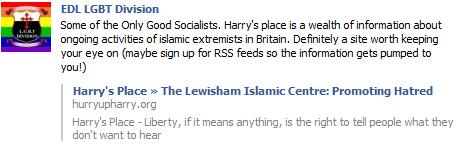 EDL and Harry's Place