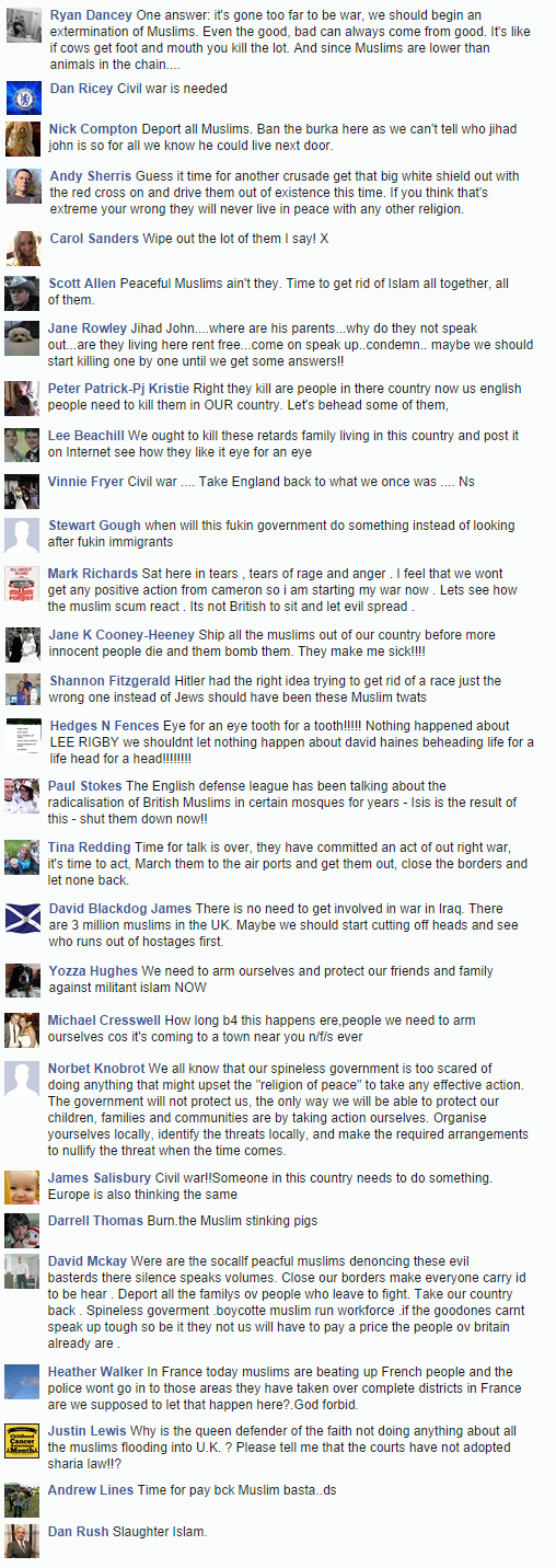 EDL comments on David Haines murder