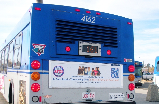 Edmonton bus with Geller ad