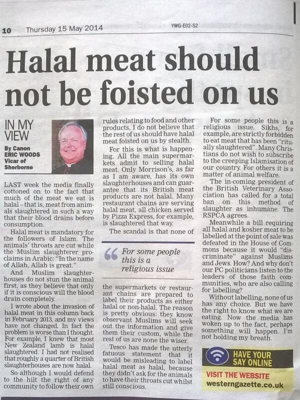 Eric Woods halal meat article