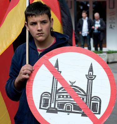 German anti-mosque protestor
