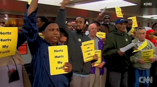 Hertz workers protest